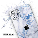 Marble & Digital Blue Frosted Foil V5 - Protective Skin Wrap & Decal – Compatible with iPhone SE to iPhone 17 Pro Max (All Models)