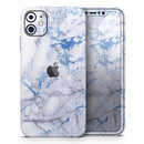 Marble & Digital Blue Frosted Foil V5 - Protective Skin Wrap & Decal – Compatible with iPhone SE to iPhone 17 Pro Max (All Models)