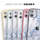 Marble & Digital Blue Frosted Foil V5 - Protective Skin Wrap & Decal – Compatible with iPhone SE to iPhone 17 Pro Max (All Models)