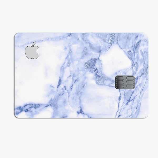 Marble & Digital Blue Frosted Foil V6 - Premium Protective Decal Skin-Kit for the Apple Credit Card