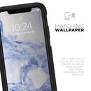 Marble & Digital Blue Frosted Foil V6 - Skin Kit for the iPhone OtterBox Cases