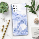 Marble & Digital Blue Frosted Foil V6 - Premium Vinyl Skin Decal for Samsung Galaxy S25 Ultra, S24, S23, S22 & All Galaxy S Models