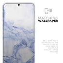 Marble & Digital Blue Frosted Foil V6 - Premium Vinyl Skin Decal for Samsung Galaxy S25 Ultra, S24, S23, S22 & All Galaxy S Models