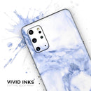 Marble & Digital Blue Frosted Foil V6 - Premium Vinyl Skin Decal for Samsung Galaxy S25 Ultra, S24, S23, S22 & All Galaxy S Models
