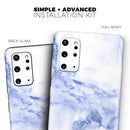 Marble & Digital Blue Frosted Foil V6 - Premium Vinyl Skin Decal for Samsung Galaxy S25 Ultra, S24, S23, S22 & All Galaxy S Models
