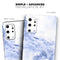 Marble & Digital Blue Frosted Foil V6 - Skin-Kit for the Samsung Galaxy S-Series S20, S20 Plus, S20 Ultra , S10 & others (All Galaxy Devices Available)