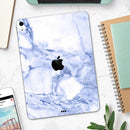 Marble & Digital Blue Frosted Foil V6 - Full Body Skin Decal for the Apple iPad Pro 12.9", 11", 10.5", 9.7", Air or Mini (All Models Available)