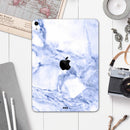 Marble & Digital Blue Frosted Foil V6 - Full Body Skin Decal for the Apple iPad Pro 12.9", 11", 10.5", 9.7", Air or Mini (All Models Available)