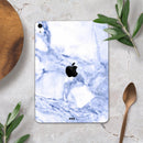 Marble & Digital Blue Frosted Foil V6 - Full Body Skin Decal for the Apple iPad Pro 12.9", 11", 10.5", 9.7", Air or Mini (All Models Available)