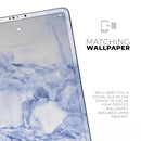 Marble & Digital Blue Frosted Foil V6 - Full Body Skin Decal for the Apple iPad Pro 12.9", 11", 10.5", 9.7", Air or Mini (All Models Available)