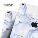 Marble & Digital Blue Frosted Foil V6 - Full Body Skin Decal for the Apple iPad Pro 12.9", 11", 10.5", 9.7", Air or Mini (All Models Available)