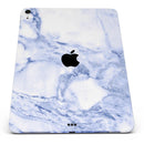 Marble & Digital Blue Frosted Foil V6 - Full Body Skin Decal for the Apple iPad Pro 12.9", 11", 10.5", 9.7", Air or Mini (All Models Available)