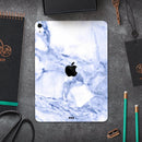 Marble & Digital Blue Frosted Foil V6 - Full Body Skin Decal for the Apple iPad Pro 12.9", 11", 10.5", 9.7", Air or Mini (All Models Available)