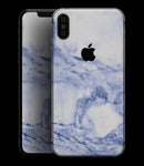 Marble & Digital Blue Frosted Foil V6 - iPhone XS MAX, XS/X, 8/8+, 7/7+, 5/5S/SE Skin-Kit (All iPhones Available)