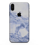 Marble & Digital Blue Frosted Foil V6 - iPhone XS MAX, XS/X, 8/8+, 7/7+, 5/5S/SE Skin-Kit (All iPhones Available)