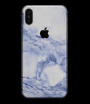Marble & Digital Blue Frosted Foil V6 - iPhone XS MAX, XS/X, 8/8+, 7/7+, 5/5S/SE Skin-Kit (All iPhones Available)