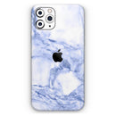 Marble & Digital Blue Frosted Foil V6 - Protective Skin Wrap & Decal – Compatible with iPhone SE to iPhone 17 Pro Max (All Models)