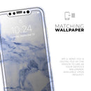 Marble & Digital Blue Frosted Foil V6 - Protective Skin Wrap & Decal – Compatible with iPhone SE to iPhone 17 Pro Max (All Models)