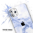 Marble & Digital Blue Frosted Foil V6 - Protective Skin Wrap & Decal – Compatible with iPhone SE to iPhone 17 Pro Max (All Models)