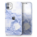 Marble & Digital Blue Frosted Foil V6 - Protective Skin Wrap & Decal – Compatible with iPhone SE to iPhone 17 Pro Max (All Models)