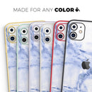 Marble & Digital Blue Frosted Foil V6 - Protective Skin Wrap & Decal – Compatible with iPhone SE to iPhone 17 Pro Max (All Models)