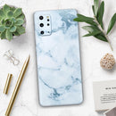 Marble & Digital Blue Frosted Foil V7 - Premium Vinyl Skin Decal for Samsung Galaxy S25 Ultra, S24, S23, S22 & All Galaxy S Models