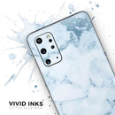 Marble & Digital Blue Frosted Foil V7 - Premium Vinyl Skin Decal for Samsung Galaxy S25 Ultra, S24, S23, S22 & All Galaxy S Models