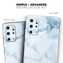 Marble & Digital Blue Frosted Foil V7 - Premium Vinyl Skin Decal for Samsung Galaxy S25 Ultra, S24, S23, S22 & All Galaxy S Models