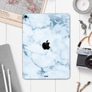 Marble & Digital Blue Frosted Foil V7 - Full Body Skin Decal for the Apple iPad Pro 12.9", 11", 10.5", 9.7", Air or Mini (All Models Available)