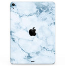 Marble & Digital Blue Frosted Foil V7 - Full Body Skin Decal for the Apple iPad Pro 12.9", 11", 10.5", 9.7", Air or Mini (All Models Available)