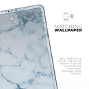 Marble & Digital Blue Frosted Foil V7 - Full Body Skin Decal for the Apple iPad Pro 12.9", 11", 10.5", 9.7", Air or Mini (All Models Available)