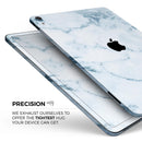 Marble & Digital Blue Frosted Foil V7 - Full Body Skin Decal for the Apple iPad Pro 12.9", 11", 10.5", 9.7", Air or Mini (All Models Available)