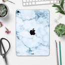 Marble & Digital Blue Frosted Foil V7 - Full Body Skin Decal for the Apple iPad Pro 12.9", 11", 10.5", 9.7", Air or Mini (All Models Available)