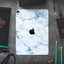 Marble & Digital Blue Frosted Foil V7 - Full Body Skin Decal for the Apple iPad Pro 12.9", 11", 10.5", 9.7", Air or Mini (All Models Available)