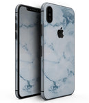 Marble & Digital Blue Frosted Foil V7 - iPhone XS MAX, XS/X, 8/8+, 7/7+, 5/5S/SE Skin-Kit (All iPhones Available)