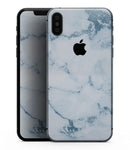 Marble & Digital Blue Frosted Foil V7 - iPhone XS MAX, XS/X, 8/8+, 7/7+, 5/5S/SE Skin-Kit (All iPhones Available)