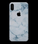 Marble & Digital Blue Frosted Foil V7 - iPhone XS MAX, XS/X, 8/8+, 7/7+, 5/5S/SE Skin-Kit (All iPhones Available)