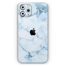 Marble & Digital Blue Frosted Foil V7 - Protective Skin Wrap & Decal – Compatible with iPhone SE to iPhone 17 Pro Max (All Models)