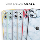 Marble & Digital Blue Frosted Foil V7 - Protective Skin Wrap & Decal – Compatible with iPhone SE to iPhone 17 Pro Max (All Models)