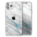 Marble & Digital Blue Frosted Foil V8 2 - Protective Skin Wrap & Decal – Compatible with iPhone SE to iPhone 17 Pro Max (All Models)