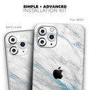 Marble & Digital Blue Frosted Foil V8 2 - Protective Skin Wrap & Decal – Compatible with iPhone SE to iPhone 17 Pro Max (All Models)