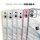 Marble & Digital Blue Frosted Foil V8 2 - Protective Skin Wrap & Decal – Compatible with iPhone SE to iPhone 17 Pro Max (All Models)
