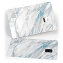Marble & Digital Blue Frosted Foil V8 - Premium Protective Decal Skin-Kit for the Apple Credit Card