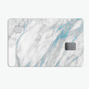 Marble & Digital Blue Frosted Foil V8 - Premium Protective Decal Skin-Kit for the Apple Credit Card