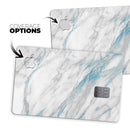 Marble & Digital Blue Frosted Foil V8 - Premium Protective Decal Skin-Kit for the Apple Credit Card