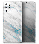 Marble & Digital Blue Frosted Foil V8 - Premium Vinyl Skin Decal for Samsung Galaxy S25 Ultra, S24, S23, S22 & All Galaxy S Models