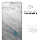Marble & Digital Blue Frosted Foil V8 - Premium Vinyl Skin Decal for Samsung Galaxy S25 Ultra, S24, S23, S22 & All Galaxy S Models