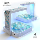 Marble & Digital Blue Frosted Foil V8 UV Germicidal Sanitizing Sterilizing Wireless Smart Phone Screen Cleaner + Charging Station