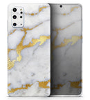 Marble & Digital Gold Foil V1 - Premium Vinyl Skin Decal for Samsung Galaxy S25 Ultra, S24, S23, S22 & All Galaxy S Models