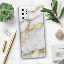 Marble & Digital Gold Foil V1 - Premium Vinyl Skin Decal for Samsung Galaxy S25 Ultra, S24, S23, S22 & All Galaxy S Models